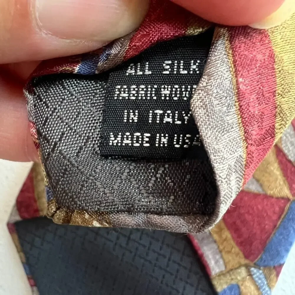 Christian Dior Monsieur Necktie Men's Abstract Mosaic Multicolor All Silk